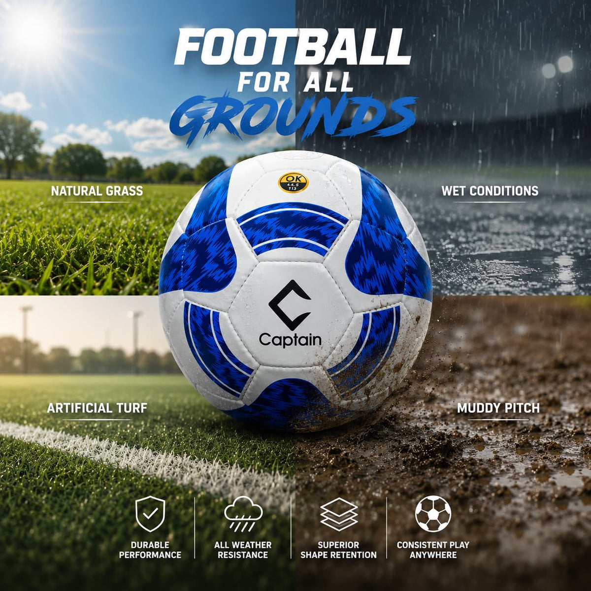 CAPTAIN Premier Football For All Grounds - Size 5