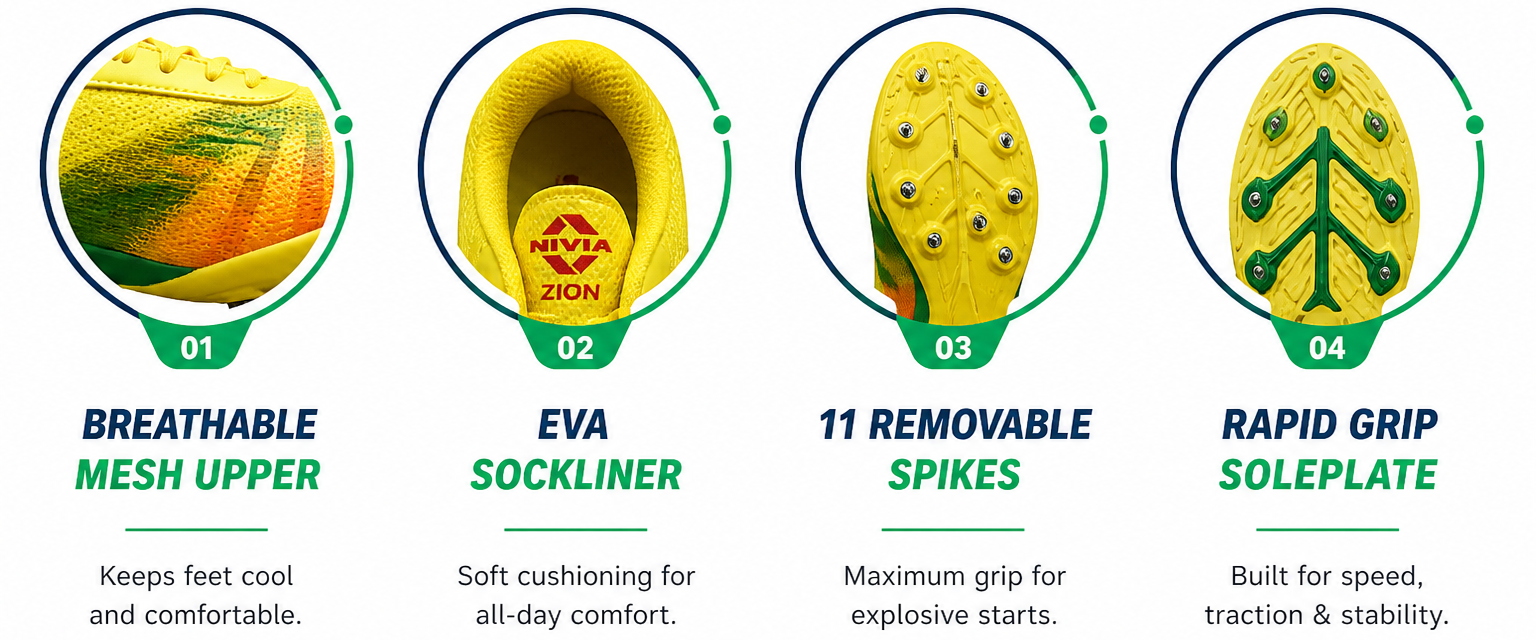 NIVIA ZION 1 Track And Feild Running Spikes