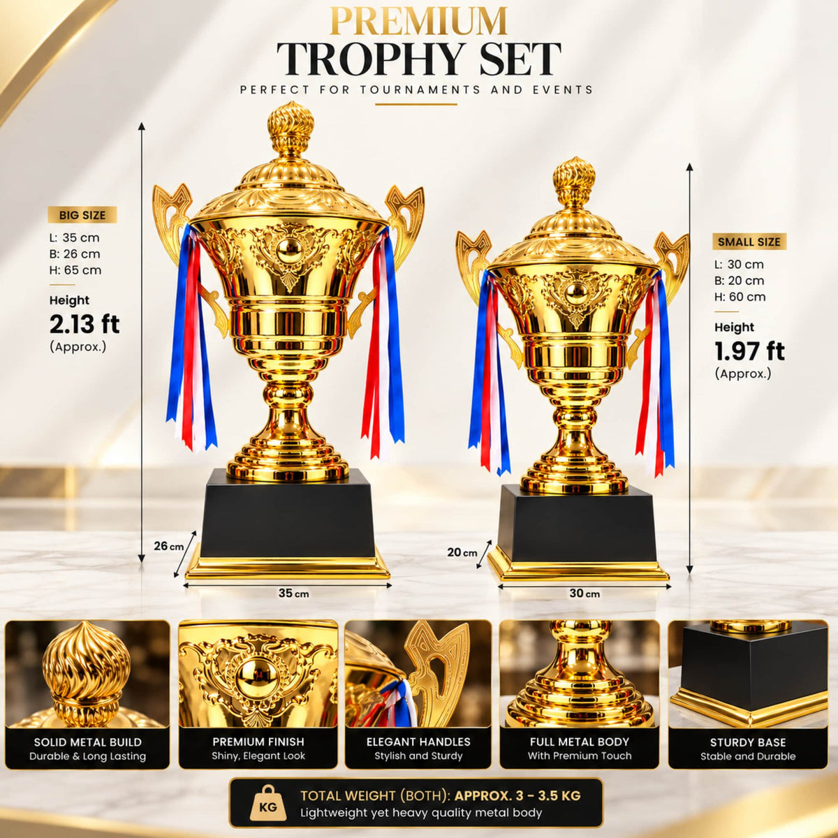 Sports Heavy Metal Trophy Set for Tournament - MC 19AB