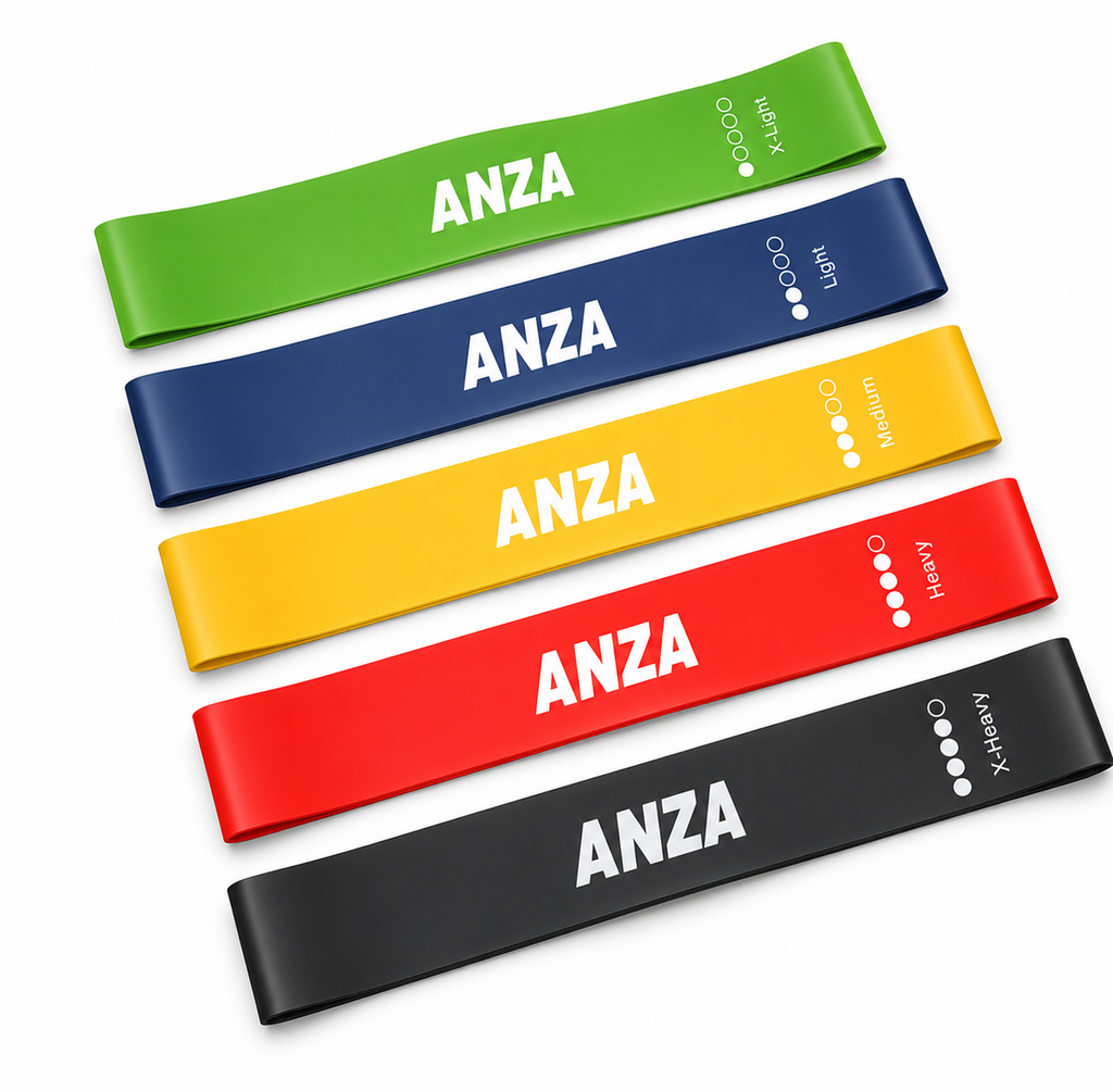 ANZA Resistance Band Set (5 Levels) – Body Strength & Flexibility Training