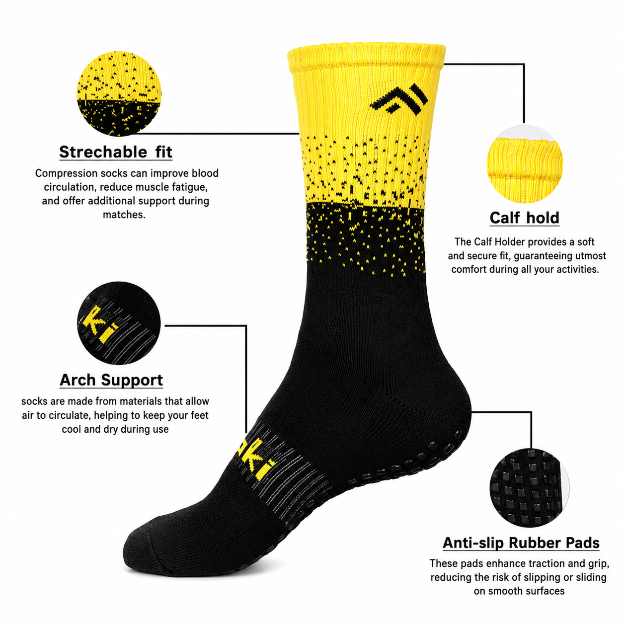 Mizaki BOOM Grip Socks - Ankle Length