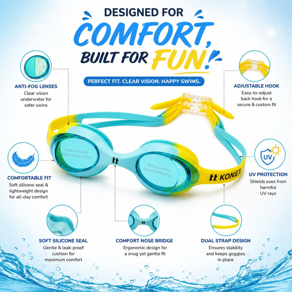 KONEX Swimming Goggles For Kids