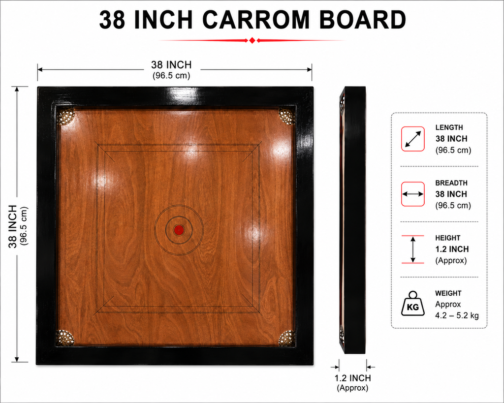 38 INCH Carrom Board for Indoor