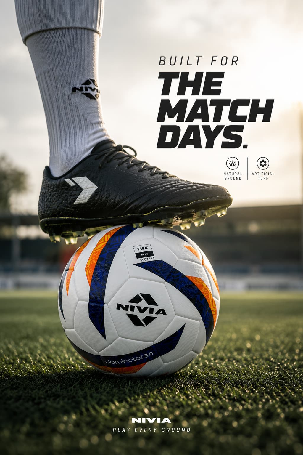 NIVIA Dominator Fifa Basic Profesisonal Match Ball - Size 5