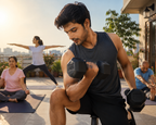 Hexa Rubber Coated Dumbbells with Chrome Handle (Pair of 2) | 2.5KG–15KG