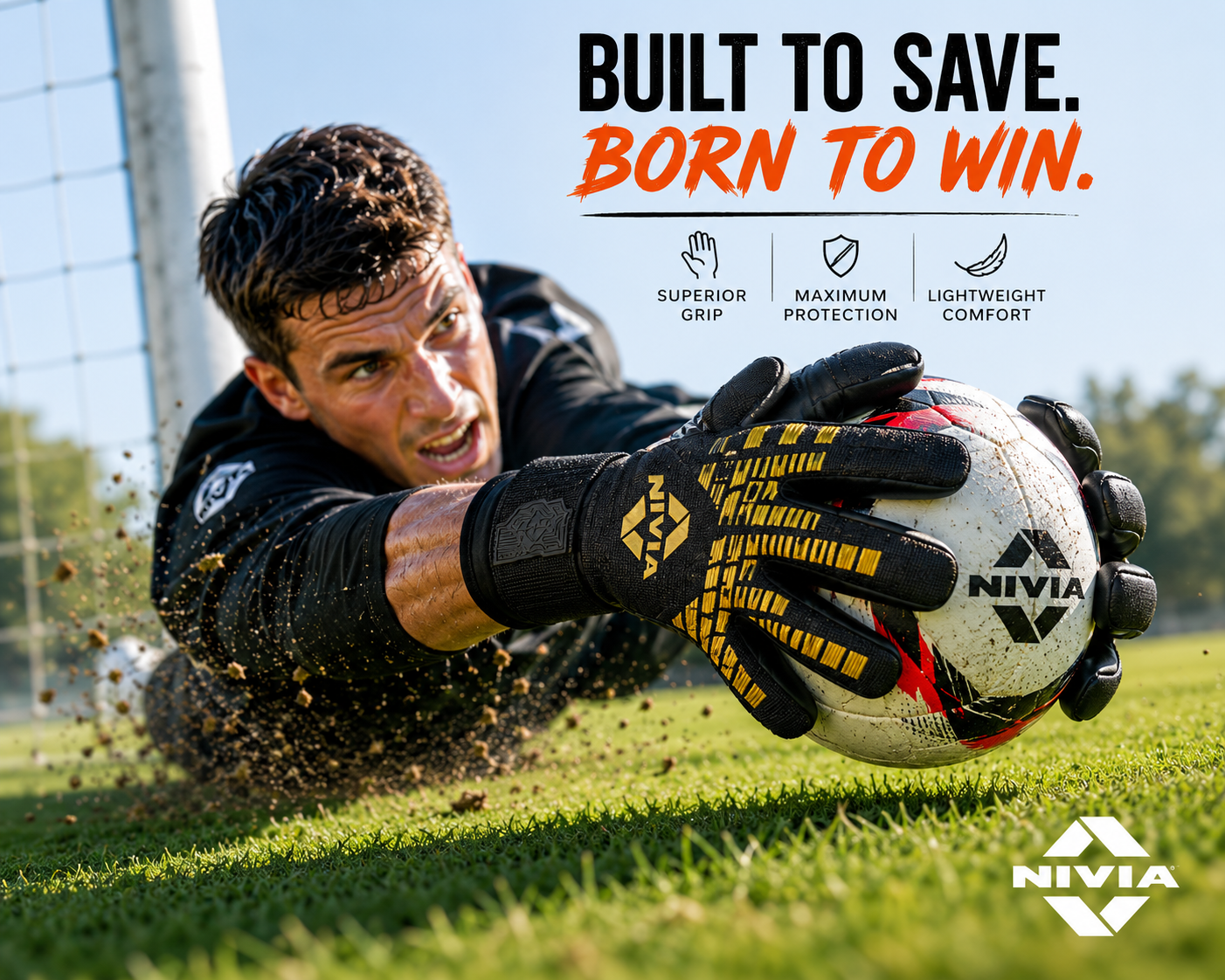 NIVIA Ashtang Gold GK Gloves (L)