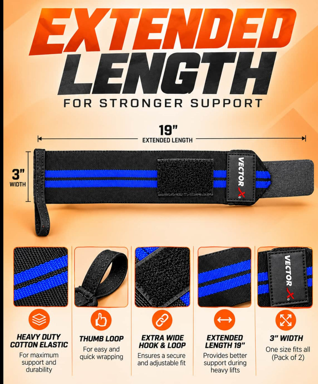 Vector X Wrist Supporter For Gym & Weight Lifting