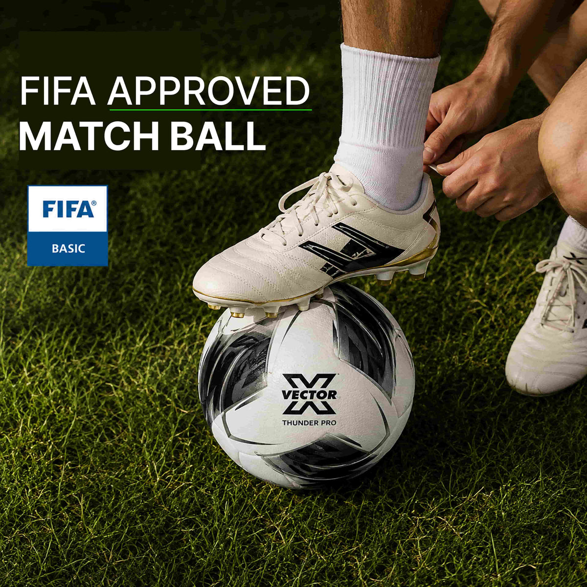 VECTOR X Thunder Pro Fifa Basic Profesisonal Match Ball - Size 5