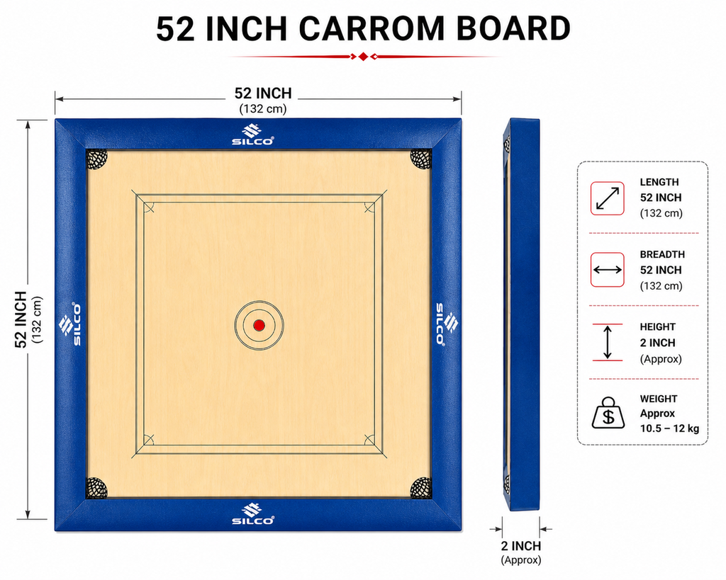 48/52 INCH CARROM BOARD - Slco