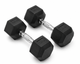 Hexa Rubber Coated Dumbbells with Chrome Handle (Pair of 2) | 15KG–25KG