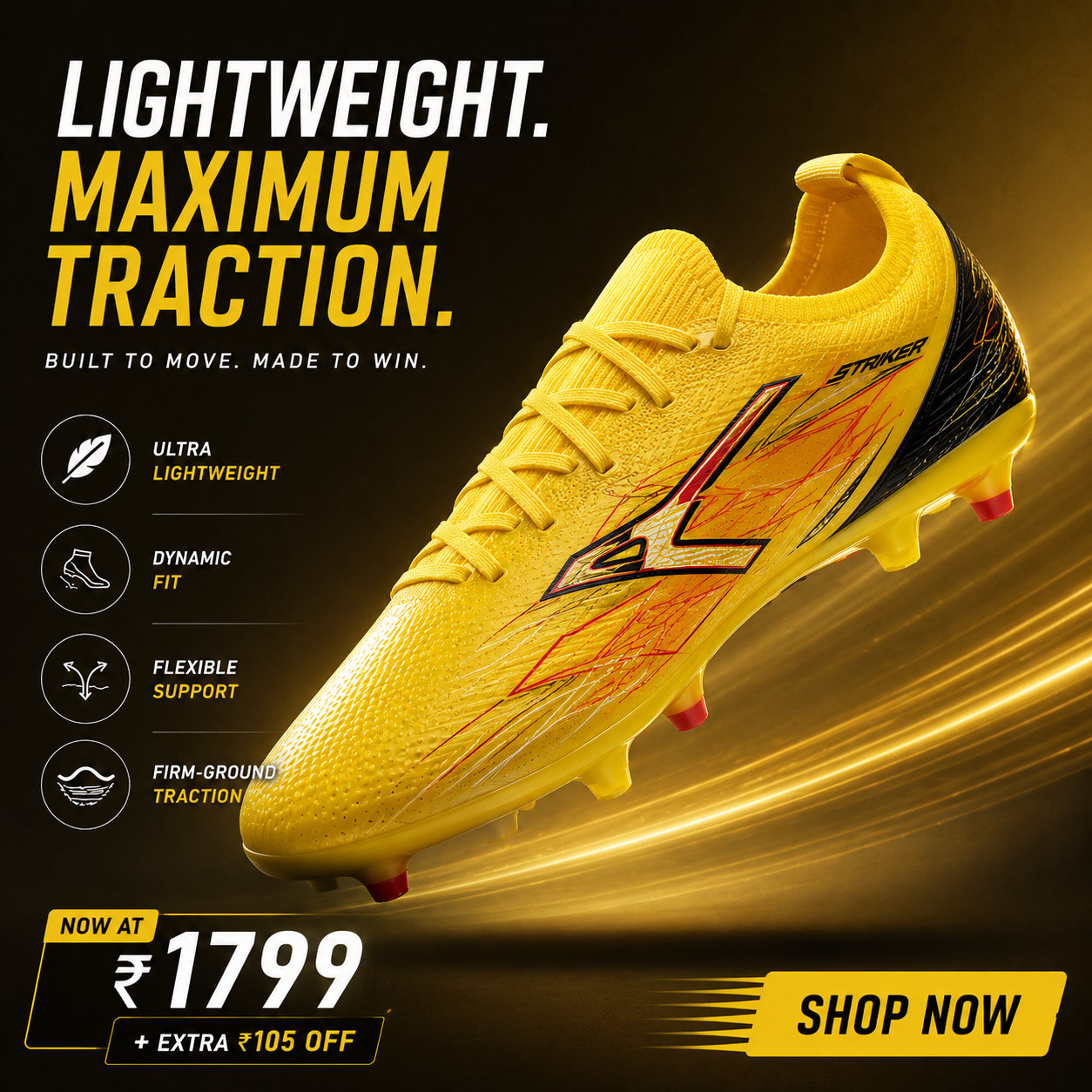 ANZA Striker Football Studs - Multi Ground